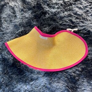 Bright Yellow Sun Hat with Pink Trim Sol De Janeiro